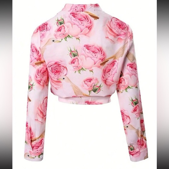 Boho floral print button down top - Picture 3 of 4